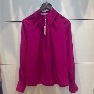 Trina Turk Elegant Fuchsia silk  Blouse NWT